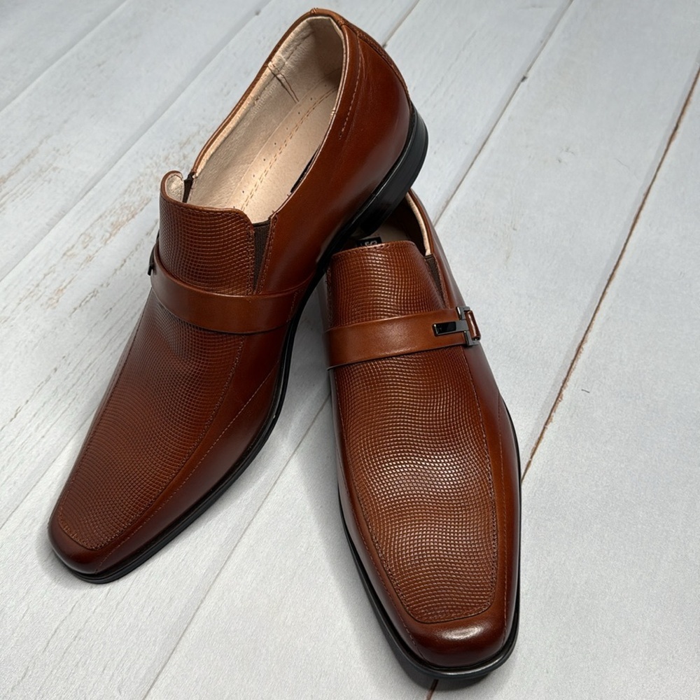 NEW - Stacy Adams & Co. - Beau Moc Toe Cognac Loafer - Size 10.5 - Picture 6 of 9